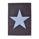 Tapis Enfant Laine STAR Anthracite et Bleu - Lorena Canals